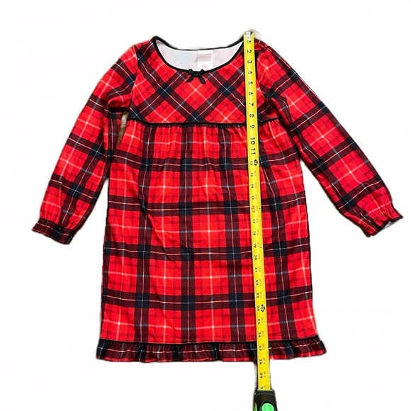 ❤️ Target Girls’ Plaid Holiday Notch Collar Pajama Nightgown | Red | Size 8 - Picture 4 of 10